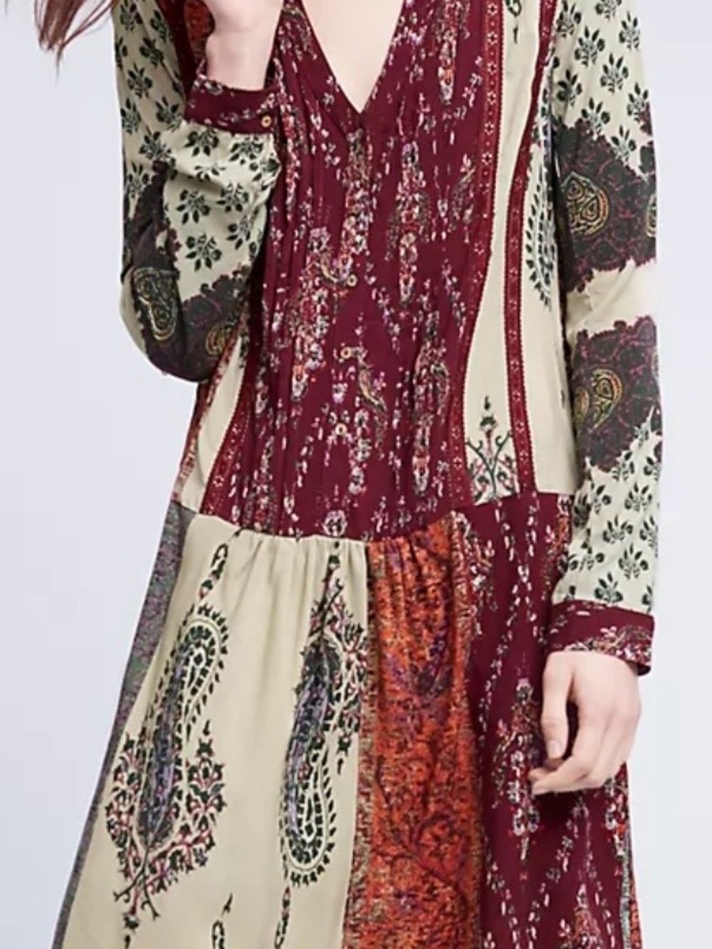 Anthropologie Tiny Gwen Patchwork Print Shirtdress